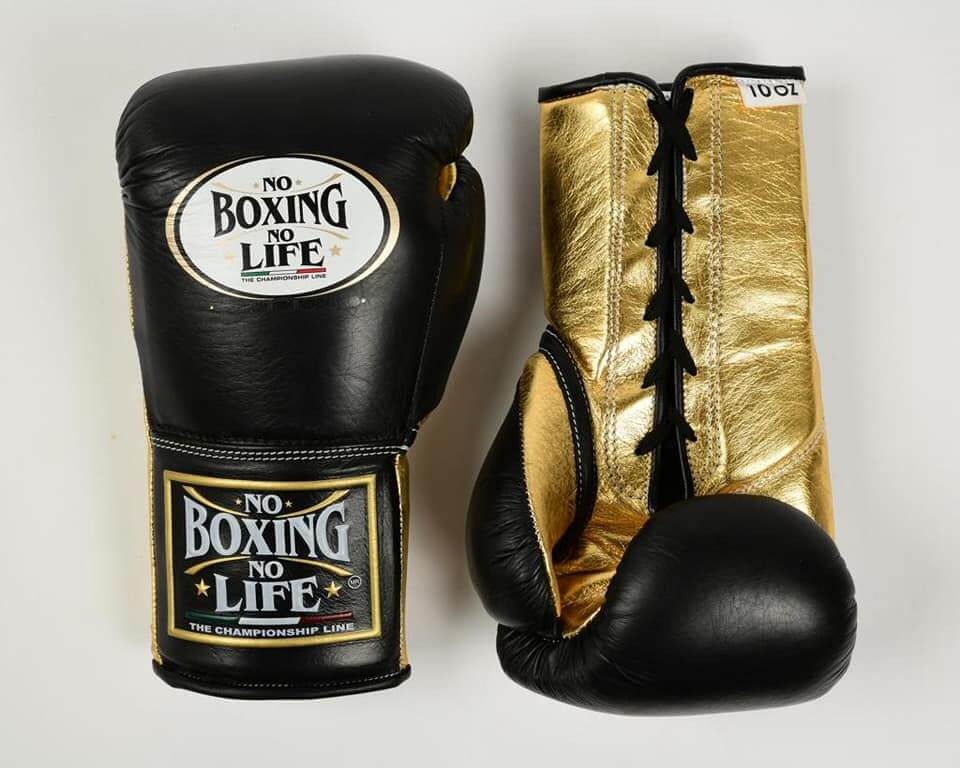 No Boxing No Life Boxing Gloves Black/Gold Boxing Training