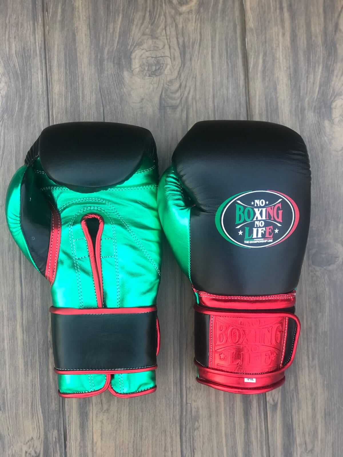 No Boxing No Life Boxing Gloves Black/Red/Green Boxing Training