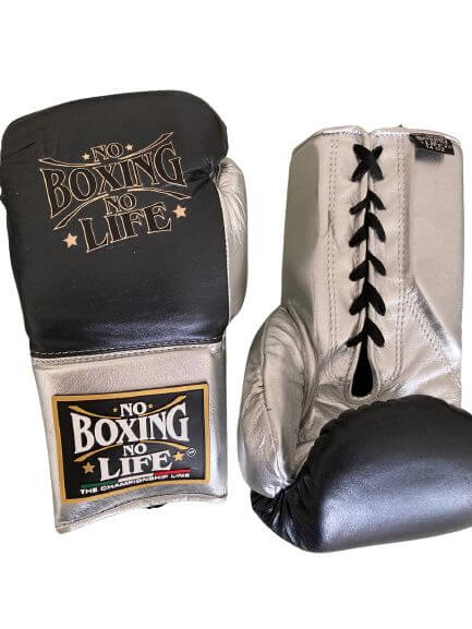 No Boxing No Life Boxing Gloves Black/Silver Sparring