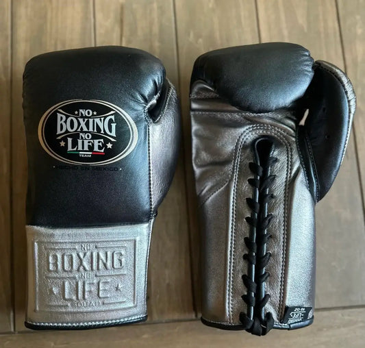 No Boxing No Life Boxing Gloves Black/Grey Custom Fit