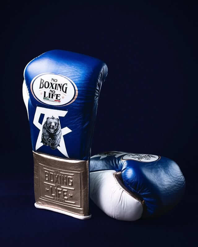 No Boxing No Life Boxing Gloves Blue/Brown/White Training
