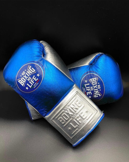 No Boxing No Life Boxing Gloves Blue/Silver Customizable