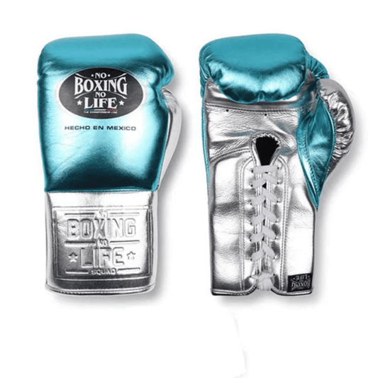 No Boxing No Life Boxing Gloves Blue/Silver Training