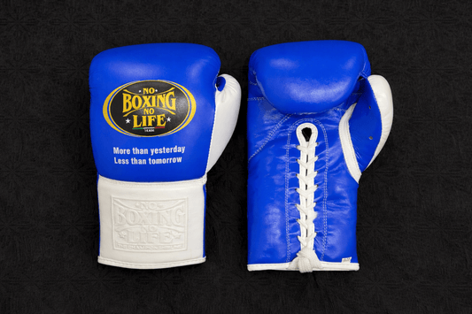 No Boxing No Life Boxing Gloves Blue/White Lace-Up