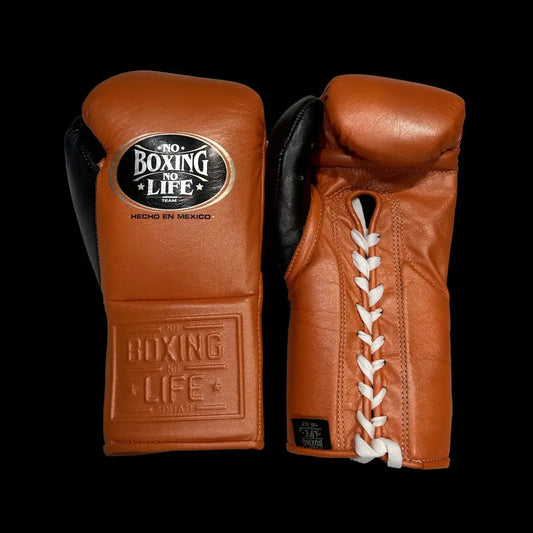 No Boxing No Life Boxing Gloves Brown/Black Leather