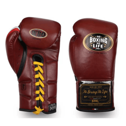 No Boxing No Life Boxing Gloves Maroon/Yellow Custom Fit