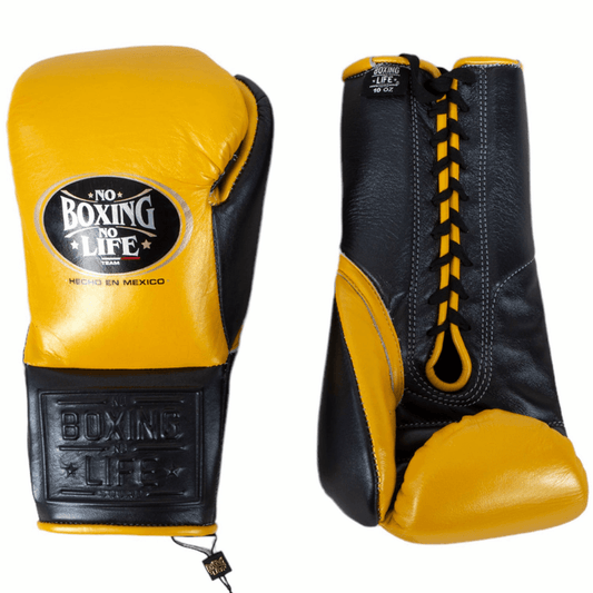 No Boxing No Life Boxing Gloves Gold/Black Competition