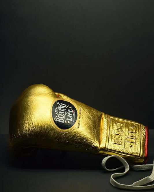 No Boxing No Life Boxing Gloves Gold/Orange Lace-Up