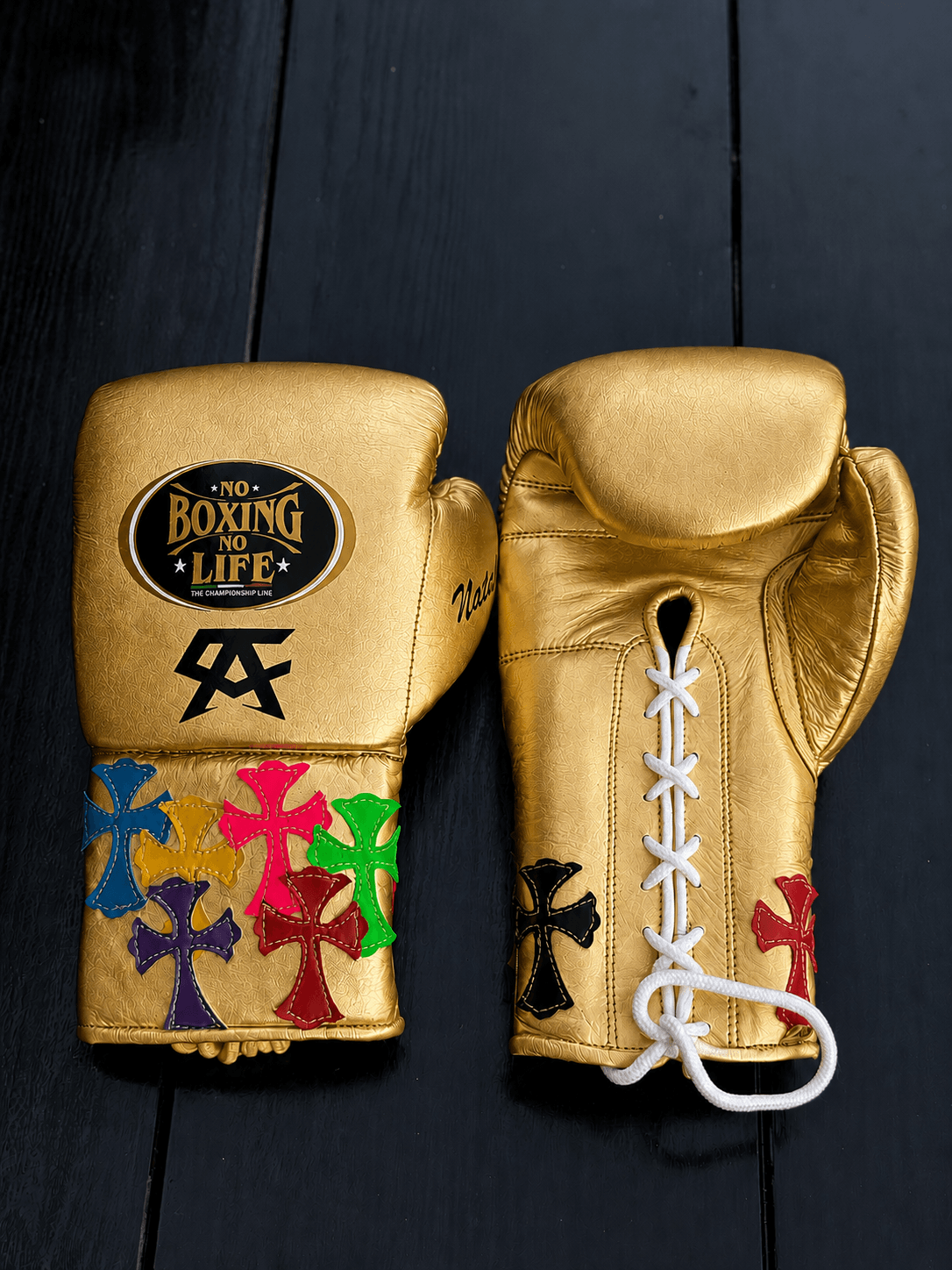 No Boxing No Life Boxing Gloves Golden Sparring