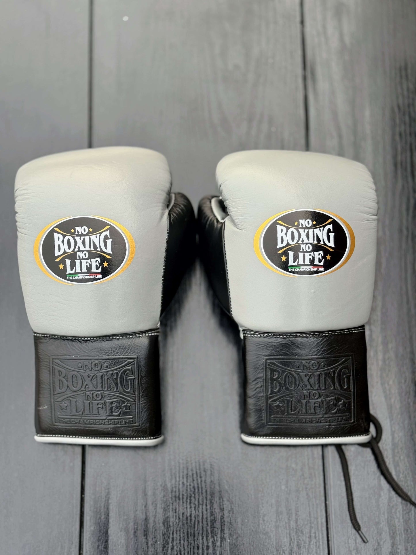 No Boxing No Life Boxing Gloves Grey/Black Fitness Boxing