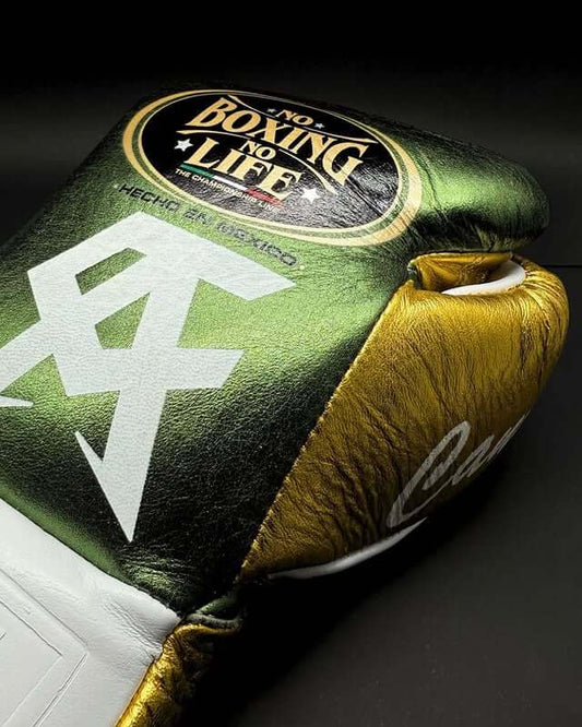 No Boxing No Life Boxing Gloves Green/Gold/White Fitness Boxing