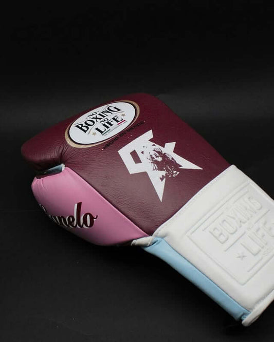 No Boxing No Life Boxing Gloves Maroon/Pink/White/Blue Competition