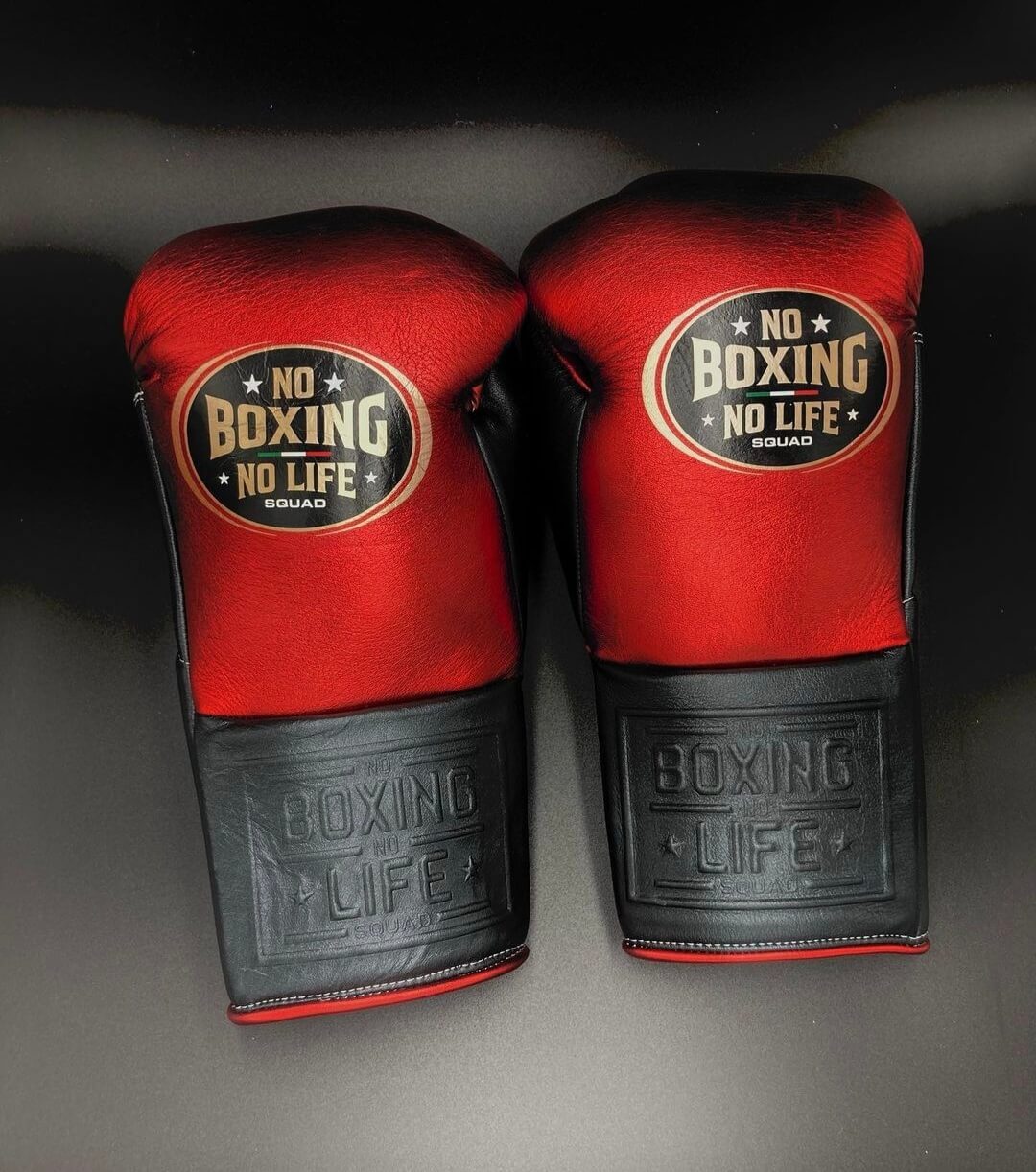 No Boxing No Life Boxing Gloves Red/Black Fitness Boxing