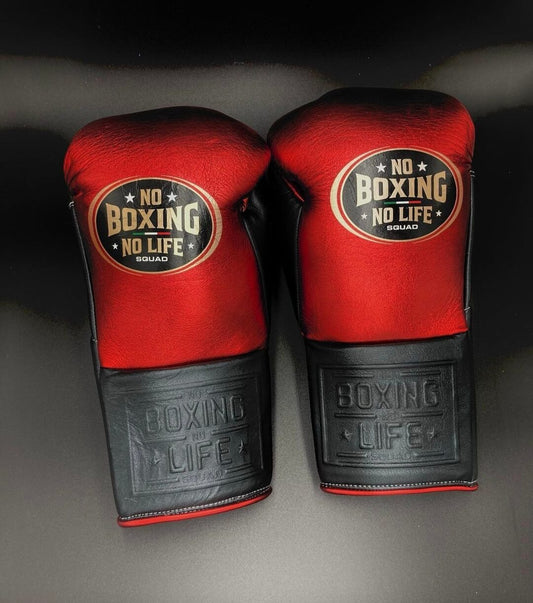 No Boxing No Life Boxing Gloves Red/Black Fitness Boxing