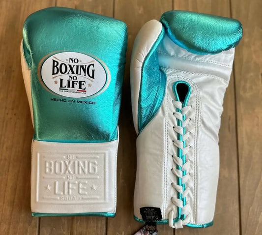 No Boxing No Life Boxing Gloves Sea-Green/White Sparring