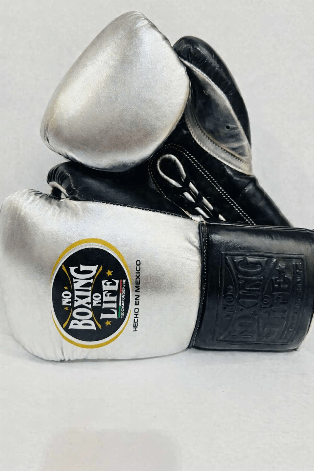 No Boxing No Life Boxing Gloves Silver/Black Custom