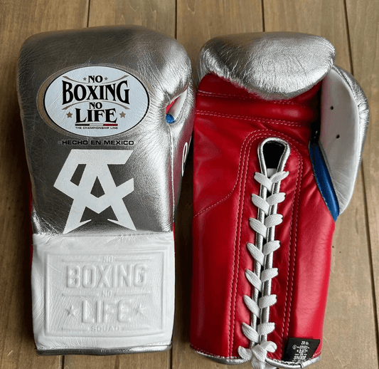 No Boxing No Life Boxing Gloves Silver/Red/Blue Boxing Training