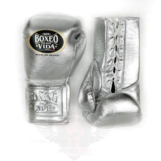 No Boxing No Life Boxing Gloves Silver Leather
