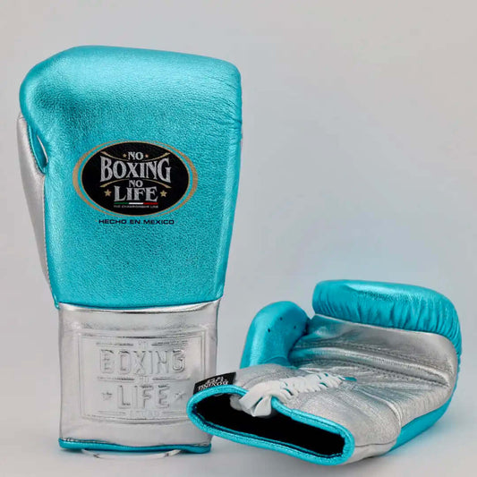No Boxing No Life Boxing Gloves Sky-Blue/Silver Heavy Bag