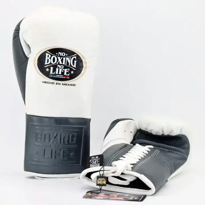 No Boxing No Life Boxing Gloves White/Grey Heavy Bag