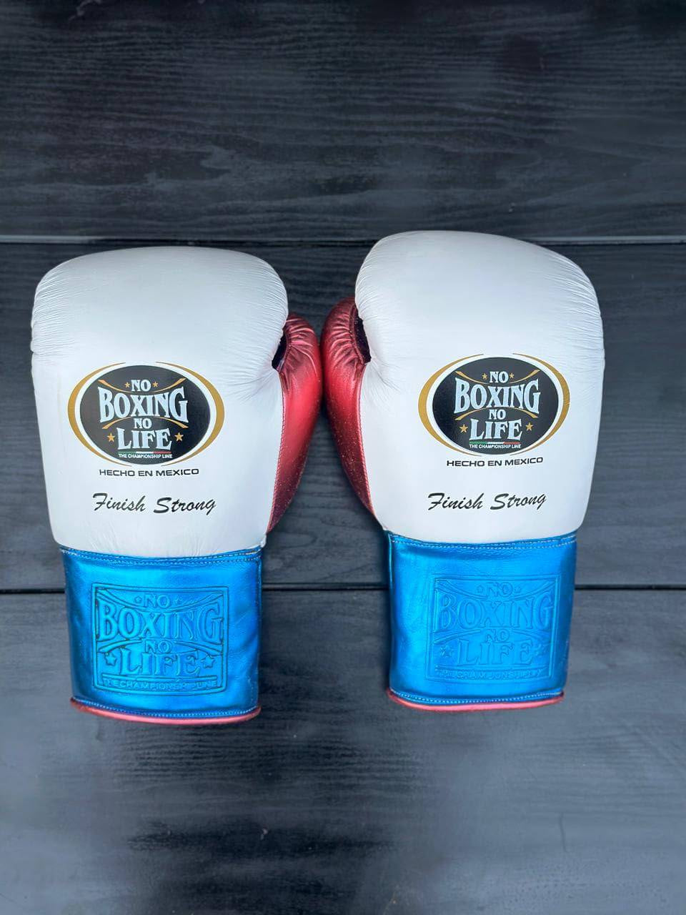 No Boxing No Life Boxing Gloves White/Blue/Pink Customizable