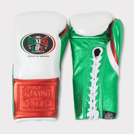 No Boxing No Life Boxing Gloves White/Red/Green Custom Fit