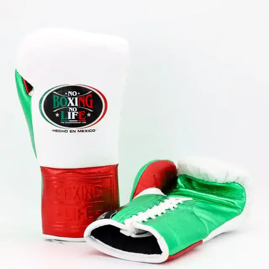 No Boxing No Life Boxing Gloves White/Green/Red Custom