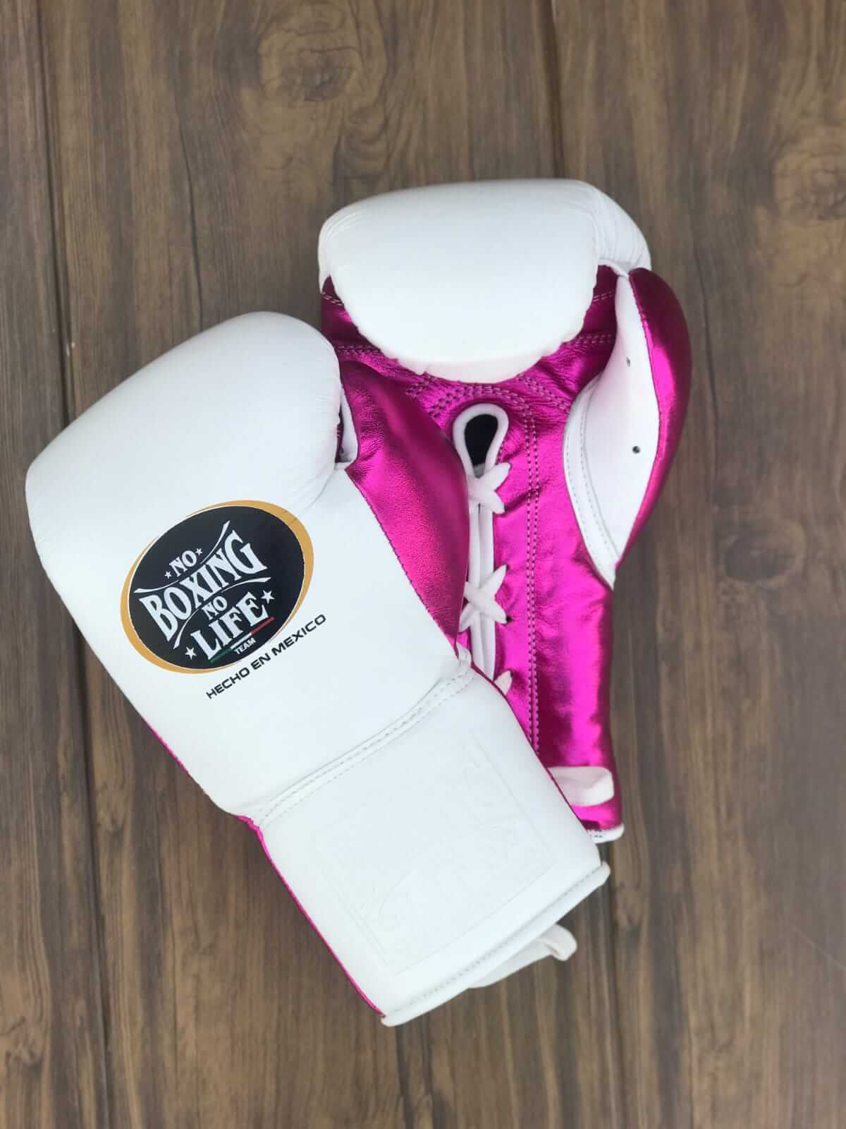 No Boxing No Life Boxing Gloves White/Pink Fight Gear
