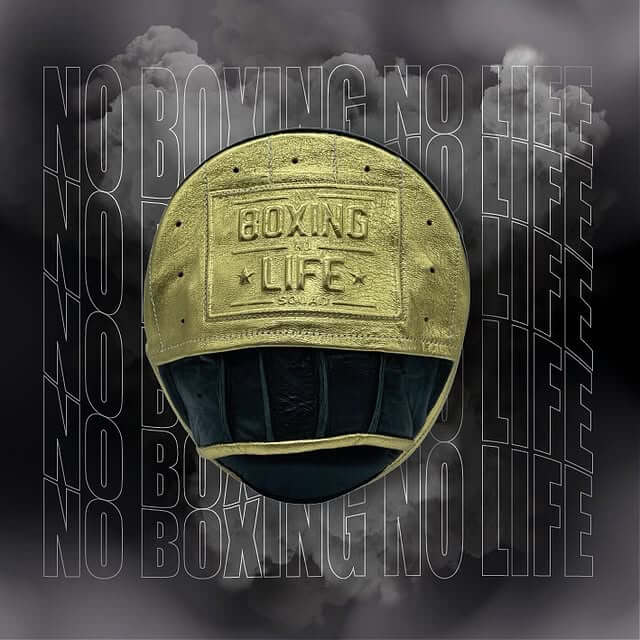 No Boxing No Life Punching Mitts Gold/Black Leather