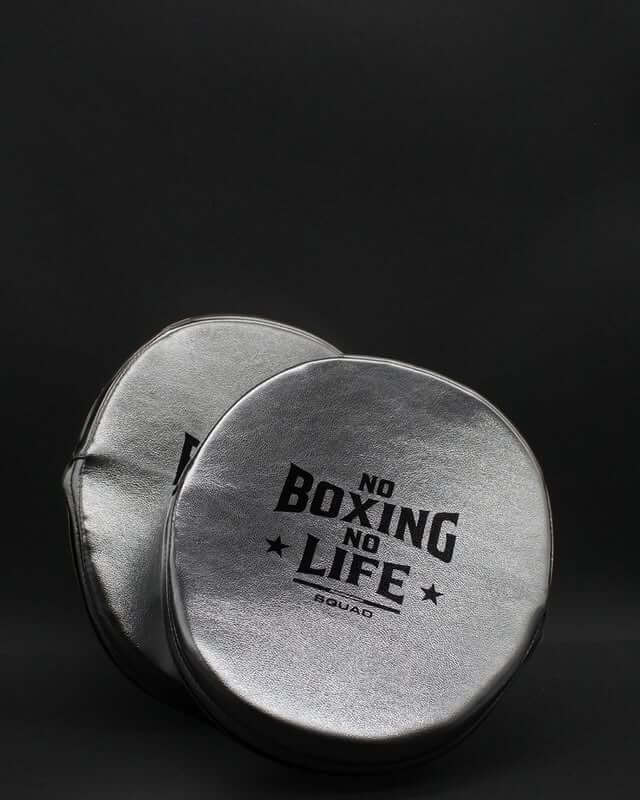 No Boxing No Life Punching Mitts Silver Sparring