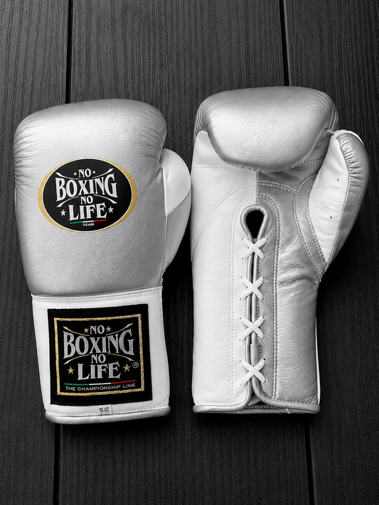 No Boxing No Life Boxing Gloves Silver/White Custom Fit