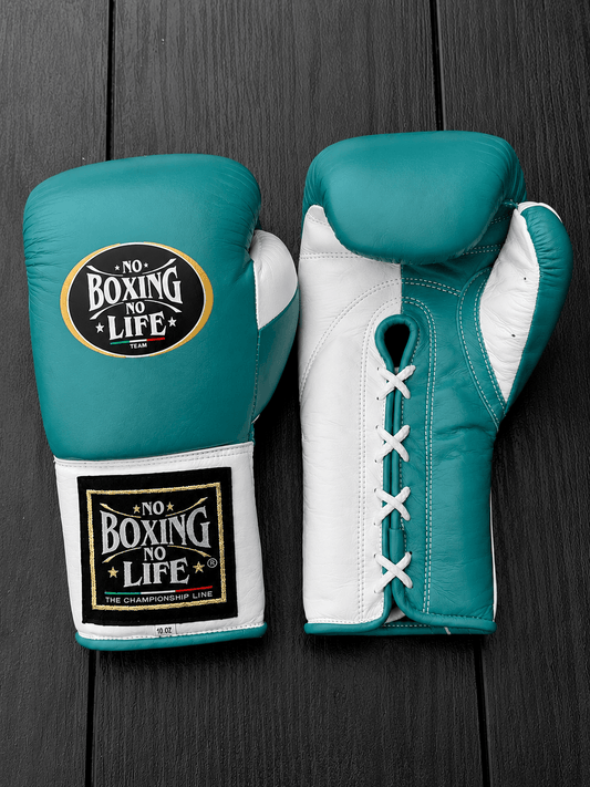 No Boxing No Life Boxing Gloves Teal/White Competition