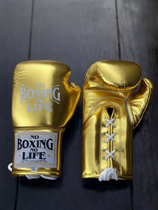 No Boxing No Life Boxing Gloves Gold Fitness Boxing