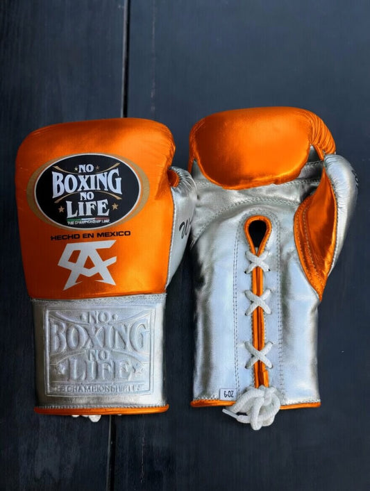 No Boxing No Life Boxing Gloves Orange/Silver Training