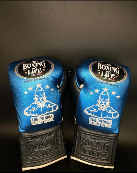 No Boxing No Life Boxing Gloves Blue/Black Lace-Up