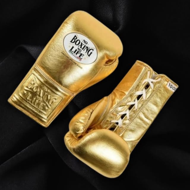 No Boxing No Life Boxing Gloves Golden Sparring (Lace-Up)