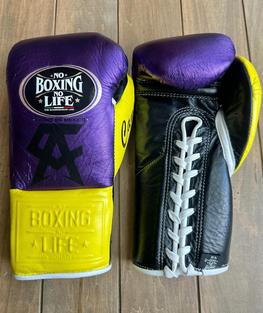 No Boxing No Life Boxing Gloves Purple/Black/Yellow