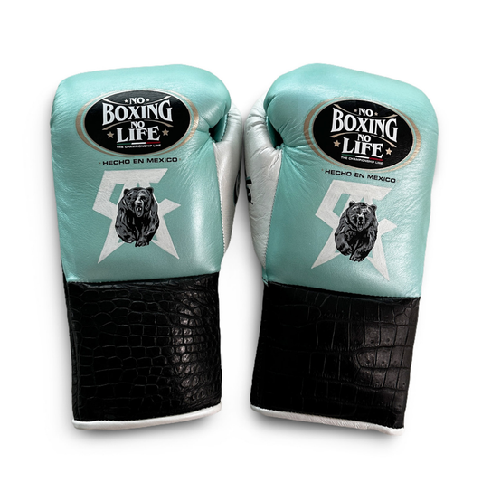 No Boxing No Life Boxing Gloves Sea-Green/Black Lace-Up