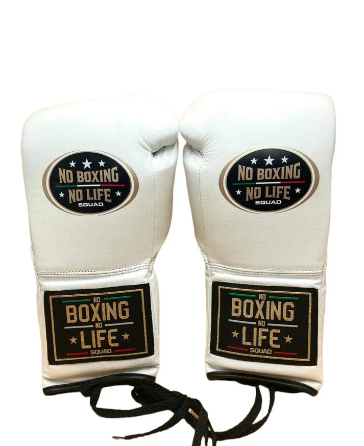No Boxing No Life Boxing Gloves White/Black Boxing Training
