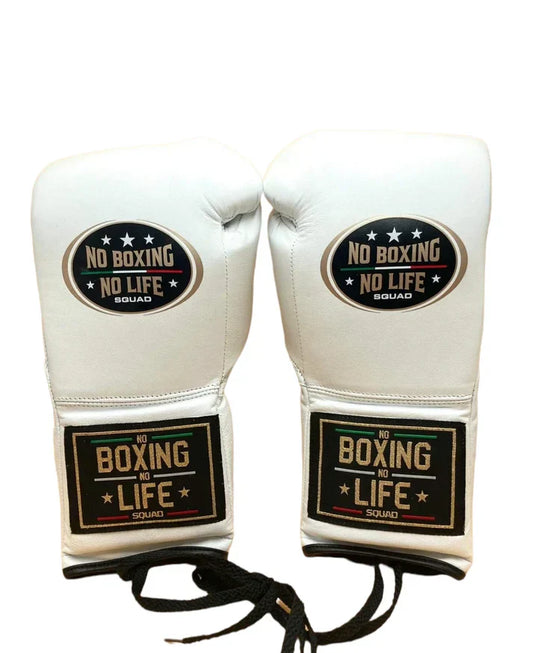 No Boxing No Life Boxing Gloves White/Black Boxing Training