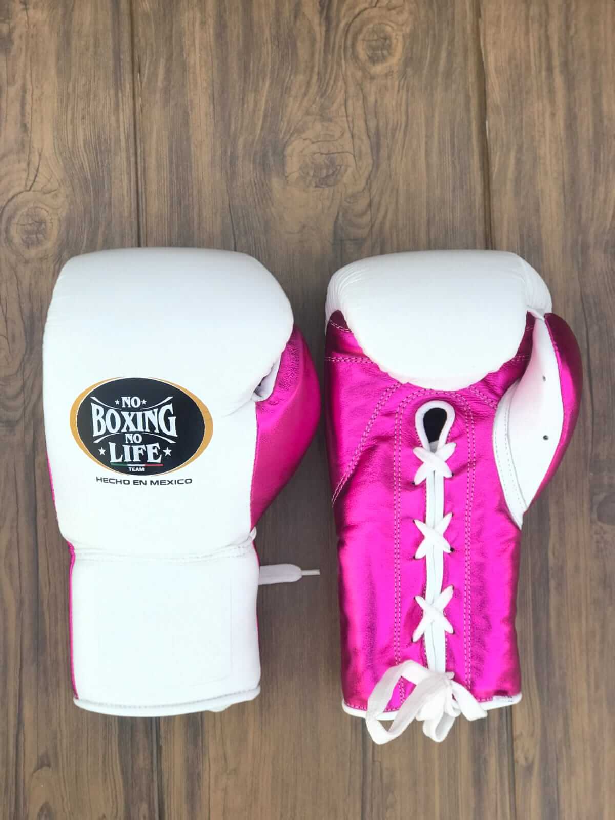 No Boxing No Life Boxing Gloves White/Pink Fight Gear