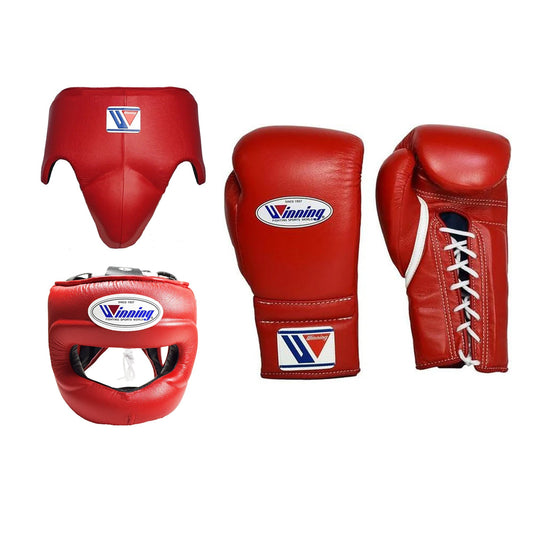 Winning Boxing Gloves Set Red Complete Set