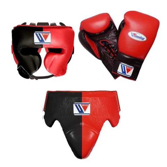 Winning Boxing Gloves Set Red/Black Fitness Boxing