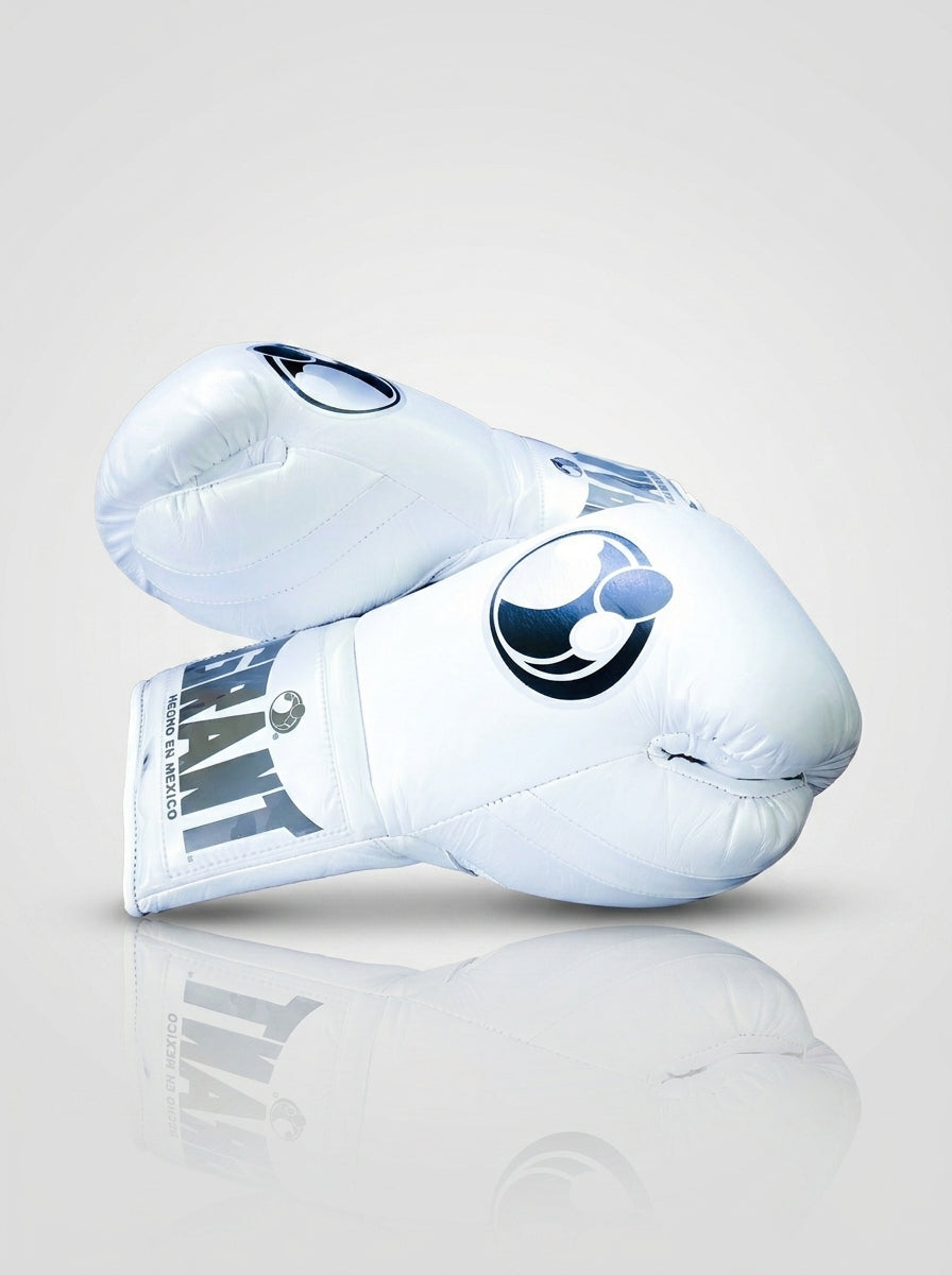 Grant Lace-Up Pro Boxing Gloves – All White