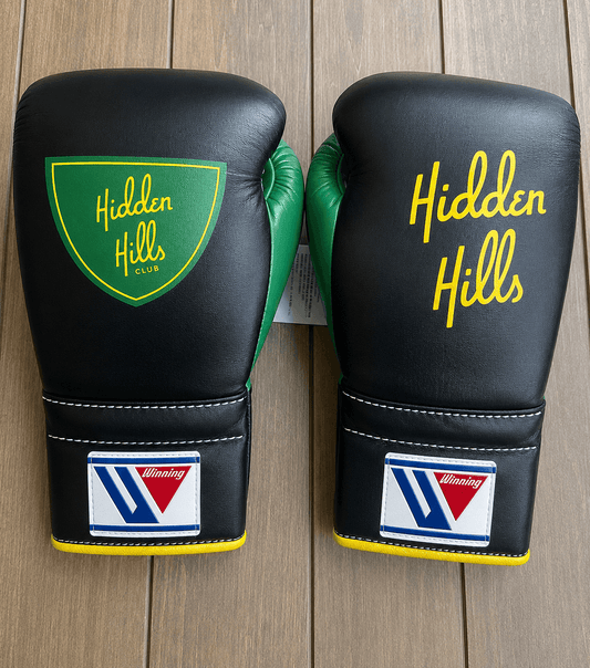 Winning Boxing Gloves Black/Green/Yellow Heavy Bag