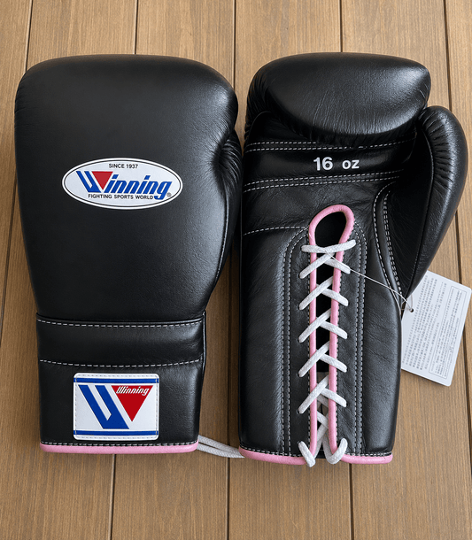 Winning Boxing Gloves Black/Pink Custom