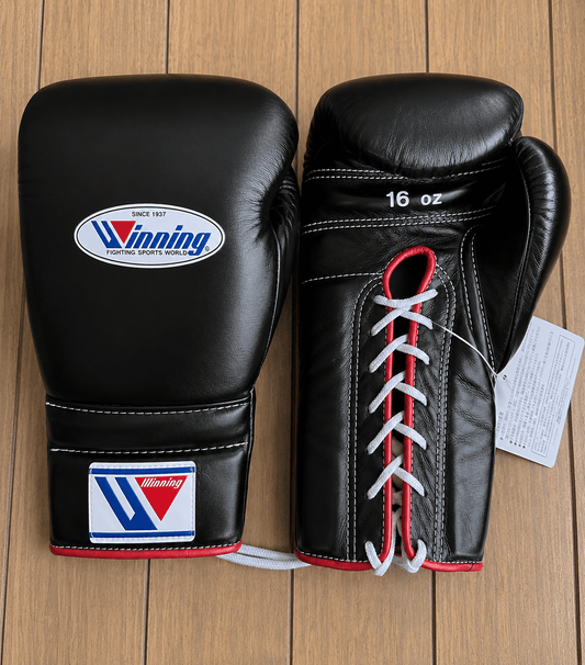 Winning Boxing Gloves Black/Red Customizable
