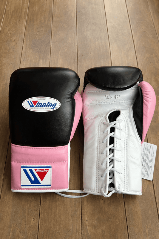 Winning Boxing Gloves Black/White/Pink Custom