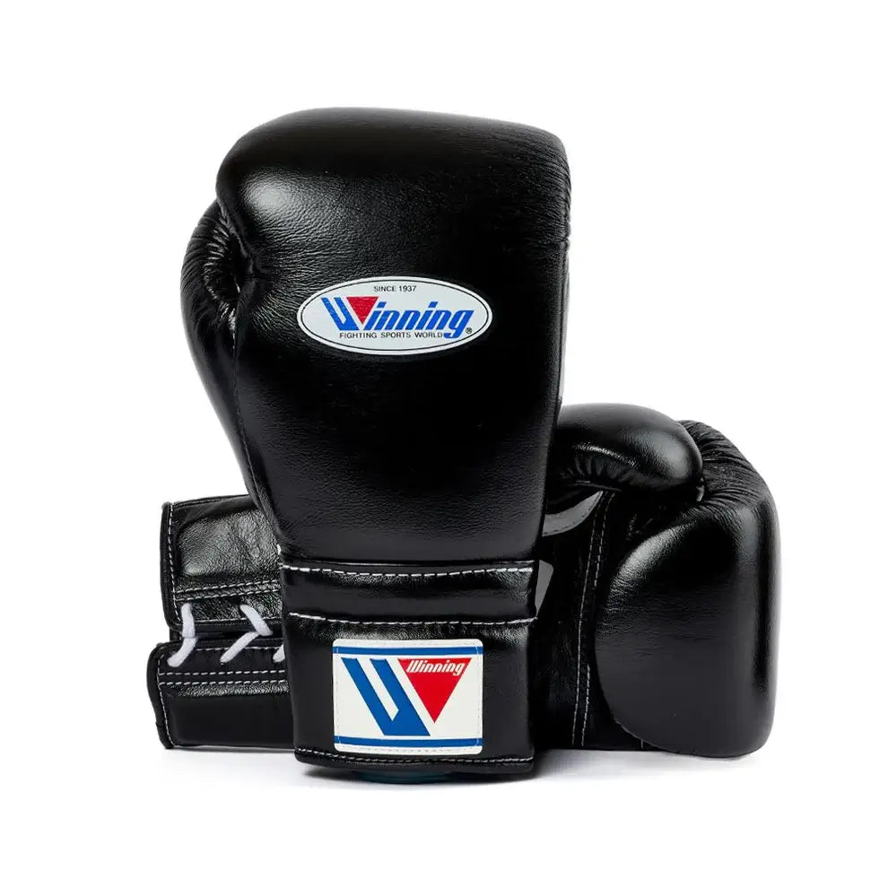 Winning Boxing Gloves Black Lace-Up