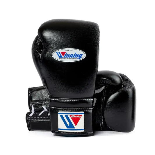 Winning Boxing Gloves Black Lace-Up